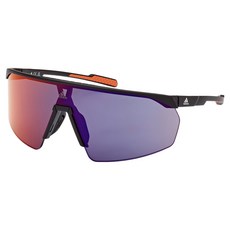 adidas 愛迪達 運動護目鏡 太陽眼鏡 SP0075-02Z, 1個, 霧黑色(鏡框), 紫羅蘭色(鏡片)