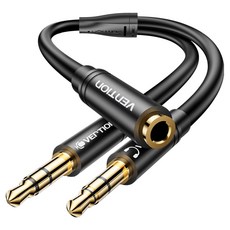 벤션 3.5mm 마이크 이어폰 오디오 분배기 AUX 케이블 1m, BBU, 1개