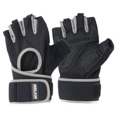 멜킨스포츠 인피니티 파워 헬스장갑 양손착용 세트, 블랙 + 그레이, 1세트