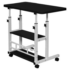 極美家居 升降學習桌 移動邊桌 升降邊桌 床邊桌 書桌 電腦桌 沙發邊桌 床邊電腦桌, 黑拉絲