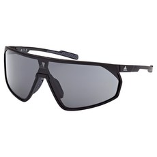 adidas 愛迪達 運動護目鏡 偏光太陽眼鏡 SP0074-02A, 1個, 啞光黑(鏡框), 煙灰色(鏡片)