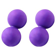 三次方 矽膠筋膜球 雙球2件組, 1套, 紫色