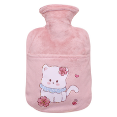 오브엘 심플한 찜질주머니 핑크 고양이 M, 1개