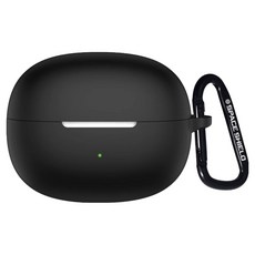 SPACE SHIELD Shokz OpenDots One E310 兼容基本款矽膠鑰匙圈保護殼, 黑色, 1個, 單一商品