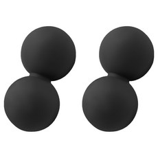 三次方 矽膠筋膜球 雙球2件組, 1套, 黑色