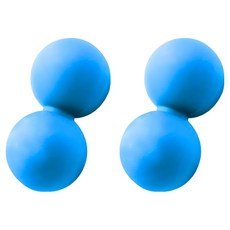 三次方 矽膠筋膜球 雙球2件組, 1套, 天藍色