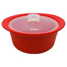 실리팟 실리콘 찜기 550ml, 레드, 1개