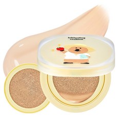 더페이스샵 잉크래스팅 쿠션 슬림핏 뉴 12g + 리필 12g 세트, V201 애프리콧 베이지, 1세트