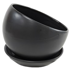 HOMEDEN 霍登園藝 極簡風半圓盆 1073, 霧黑色