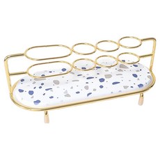 Winprice 珪藻土底座牙膏牙刷架, 1個, 水磨石金色