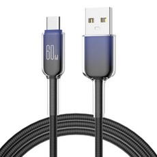 YORI 優里 漸層馬卡龍充電線 USB to Type-C, 1個, 1m, 黑色