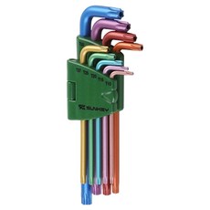 썬키 컬러 롱홀별렌치 세트 T10~50 STW-9CS, 1세트