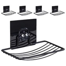 FANCY LIFE 不鏽鋼肥皂架 5個, 1套, 黑色