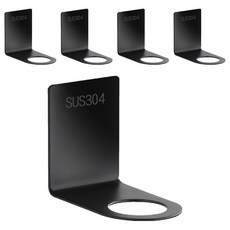 FANCY LIFE 不鏽鋼沐浴乳掛架 大, 黑色, 5個