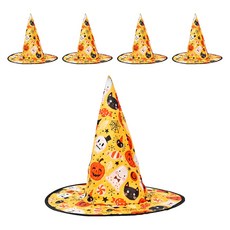 Party Club 萬聖節彩色女巫帽, 混合顏色, 5個