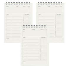 MoNo726 Kohimo時間表學習計畫追蹤萬年日記本組合 4H476, 3套, 混色