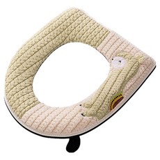 Block Mart 附把手浴室保暖馬桶坐墊, 綠色羊駝, 1個