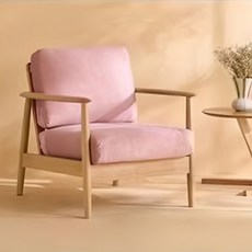 리바트 네오 뉴탐 패브릭 1인용 소파 방문설치, 내추럴(목대), 핑크(패브릭)