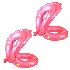 LEADER X 全新升級3氣囊加厚戲水泳圈 M, 粉色, 2個