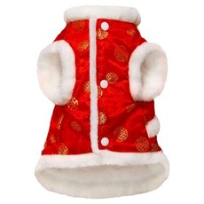 摩達客寵物 變身系列 喜氣斜襟唐裝公主裝 中小型犬貓適用, 1個, 紅色