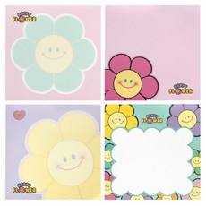 PINKFOOT 2000 Happy Flower可愛無痕便利貼 8種組, 隨機出貨, 4個
