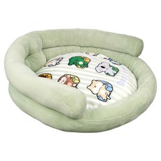 WangLife 旺生活 INS風印花圓沙發寵物床 適用體重6kg以下, 1個, 湖水綠