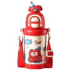 SUNORO 316不銹鋼雙飲兒童保溫杯, 紅色, 1個