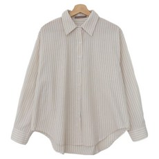 Quni Girls女款寬鬆條紋2翻領襯衫