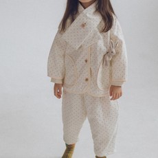 YEROOYENA 兒童改良式保暖生活韓服 上衣 + 下衣 + 圍巾 + 兔子胸針套組