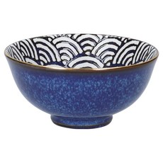 MIKASA 瓷製餐碗 12cm, 大浪紋 藍色, 1個