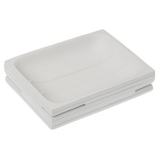 VERSA 刻紋長方肥皂盒, 1個, 白色