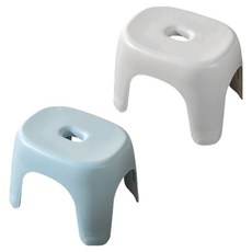 PEONIST 粉彩圓凳浴室椅2件組, 白色, 藍色