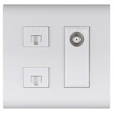 nano Odyssey 簡約 CATV 2孔用 2路+8P+8P 嵌入式模組 白色, 1個