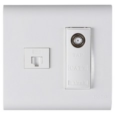 nano 奧德賽 簡約 CATV 2孔用 2路+8P 嵌入式模組 白色, 1個