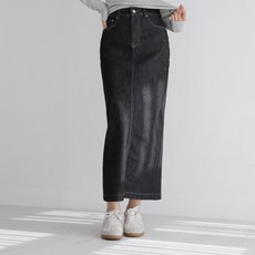 andstyle 女款短版/基本款長度原色彈性後開衩丹寧裙 264356