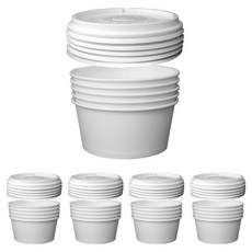 블룸엣홈 무지 종이 라면용기 + 뚜껑 화이트 520호, 25개, 1개입