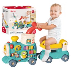 Bibien Haneul Sseon Byeol 嬰幼兒用 5合1 安全蒸氣火車 舒適學步嚕嚕車 教育桌 助步車 bibiin6064, 1個, 薄荷綠