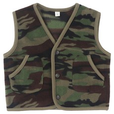 兒童軍事風刷毛背心