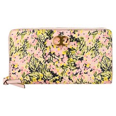 TORY BURCH 花卉皮革拉鏈長夾 S1073095