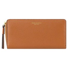 TORY BURCH 素面皮革拉鍊長夾附證件夾 S1086004