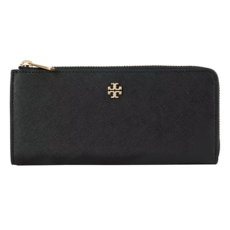 TORY BURCH 雙T-LOGO防刮皮革拉鍊長夾 S1086078