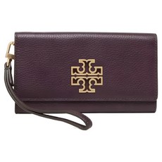 TORY BURCH 雙T-LOGO皮革翻蓋手拿包長夾 S1073116