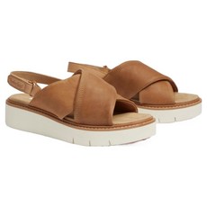 Timberland 女款 後帶式皮革涼鞋 A415JEN2, 23.5cm, 淺小麥色