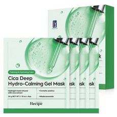 RE CIPE 積雪草深層水潤鎮靜凝膠面膜, 4入, 1套