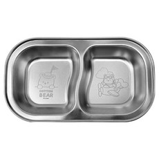 르번 유아용 코튼베어 2절 접시, 실버, 1개