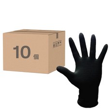 GREAGER 無粉多用途天然乳膠手套 M, 10個, 黑色