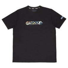 OUTDOOR LOGO印花T恤 OD122410BKM, 黑色