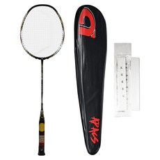 apacs Uranus81 選手用碳纖維羽球拍 黑藍金 + 已穿線 + 球拍套隨機出貨 + 握把布組, 1套, APSR1053