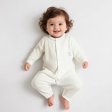 JOYMULTI 新生兒用彩色兔子純棉長袖連身衣