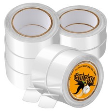글루몬 자국없는 초강력 실리콘 클리어 겔 나노 양면 테이프 30mm x 3m, 7개